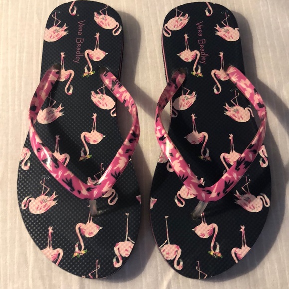 Vera Bradley Flip Flops flamingo SZ 5/6 - Picture 3 of 6